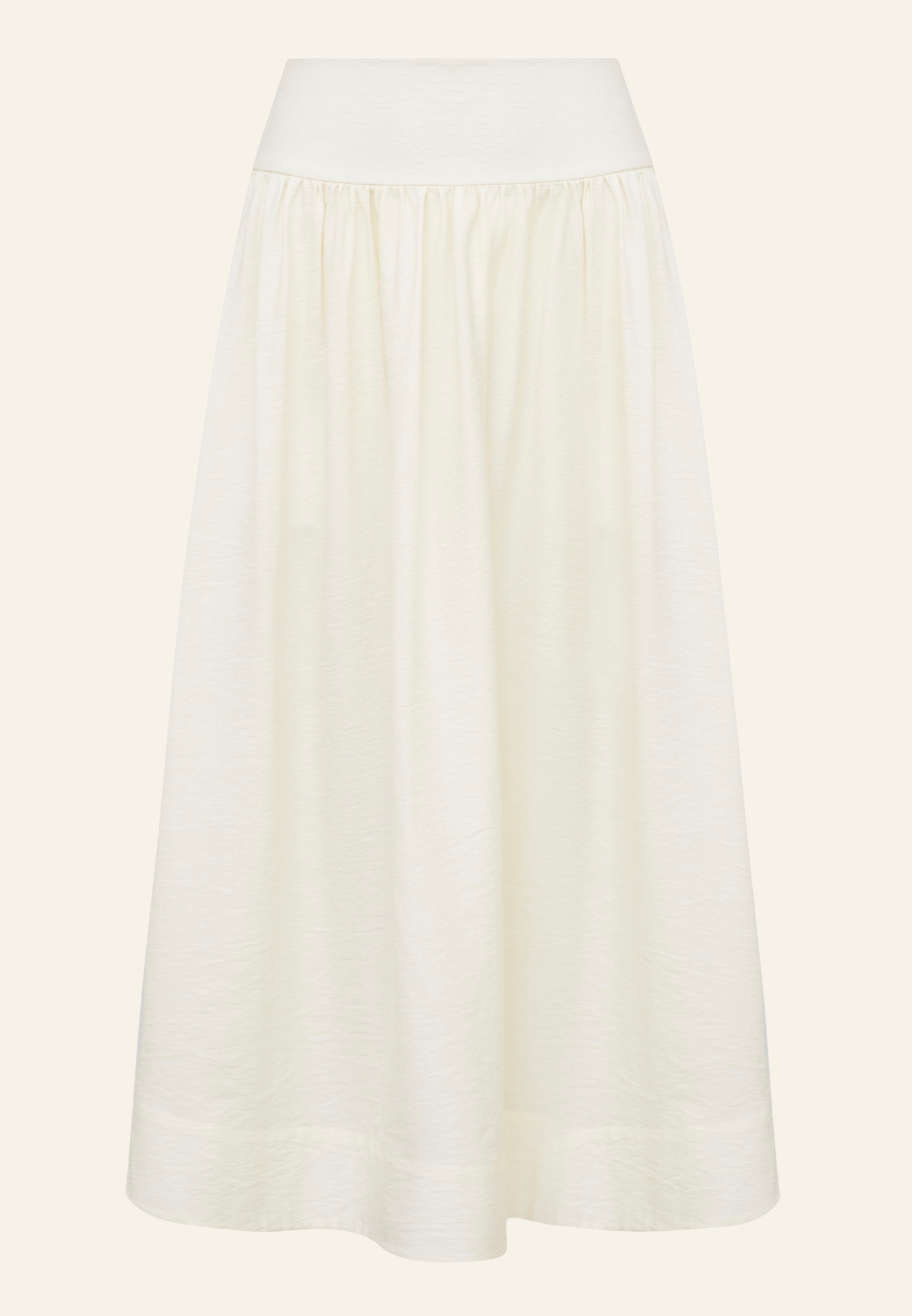 Миди-юбка на кокетке в цвете айвори