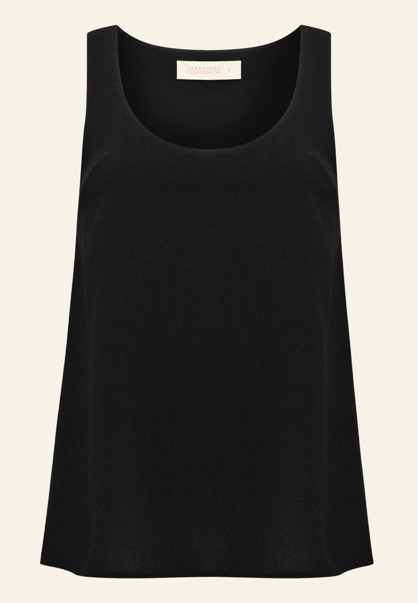 Топ с овальным вырезом в черном цвете