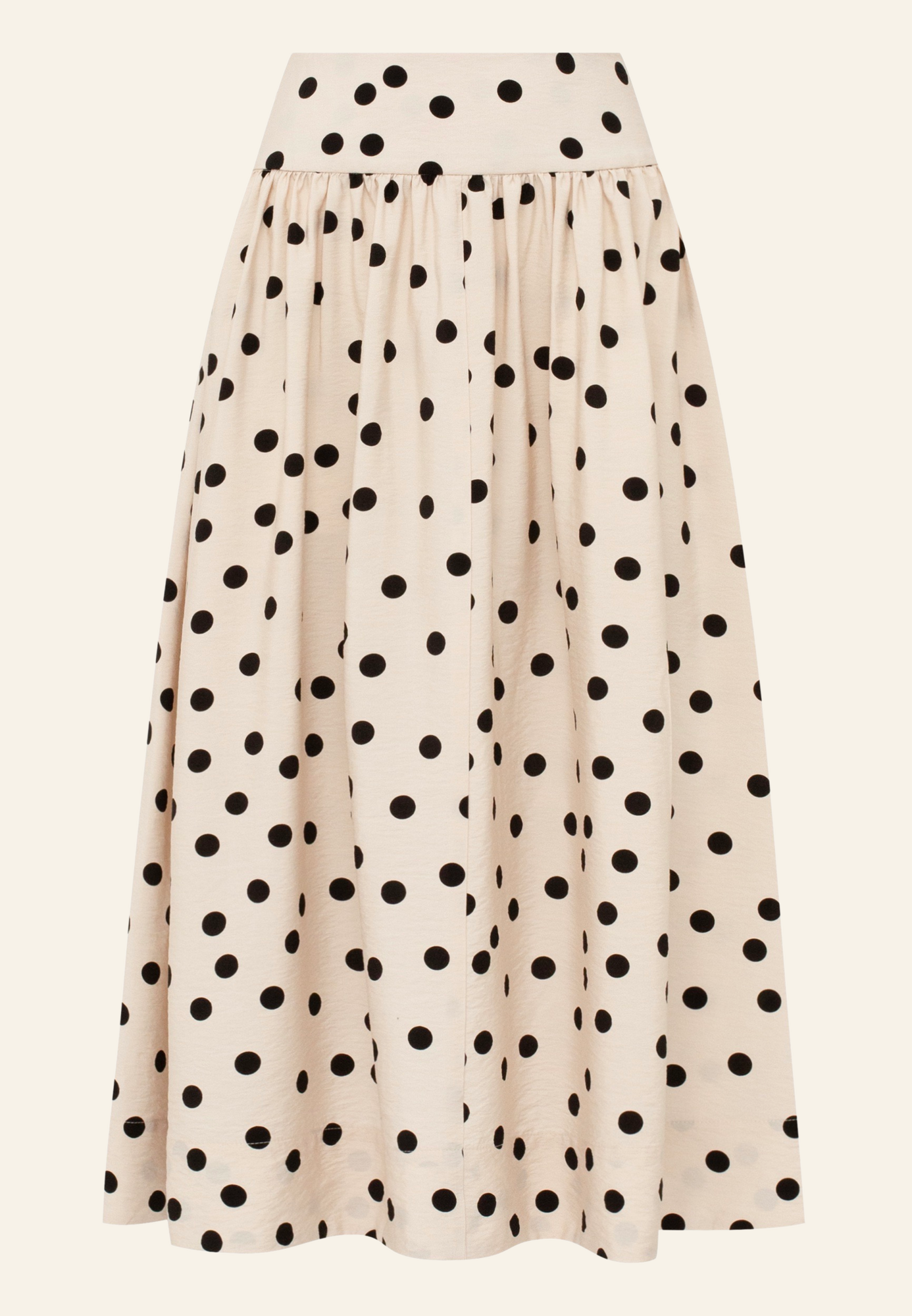 Юбка миди на кокетке в горох