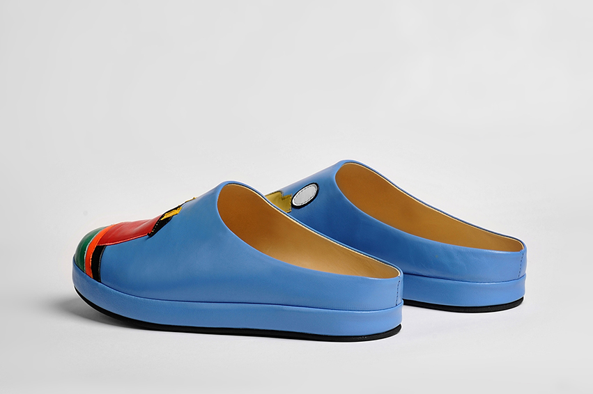 Женские клоги/тапочки из кожи "Супрематизм"