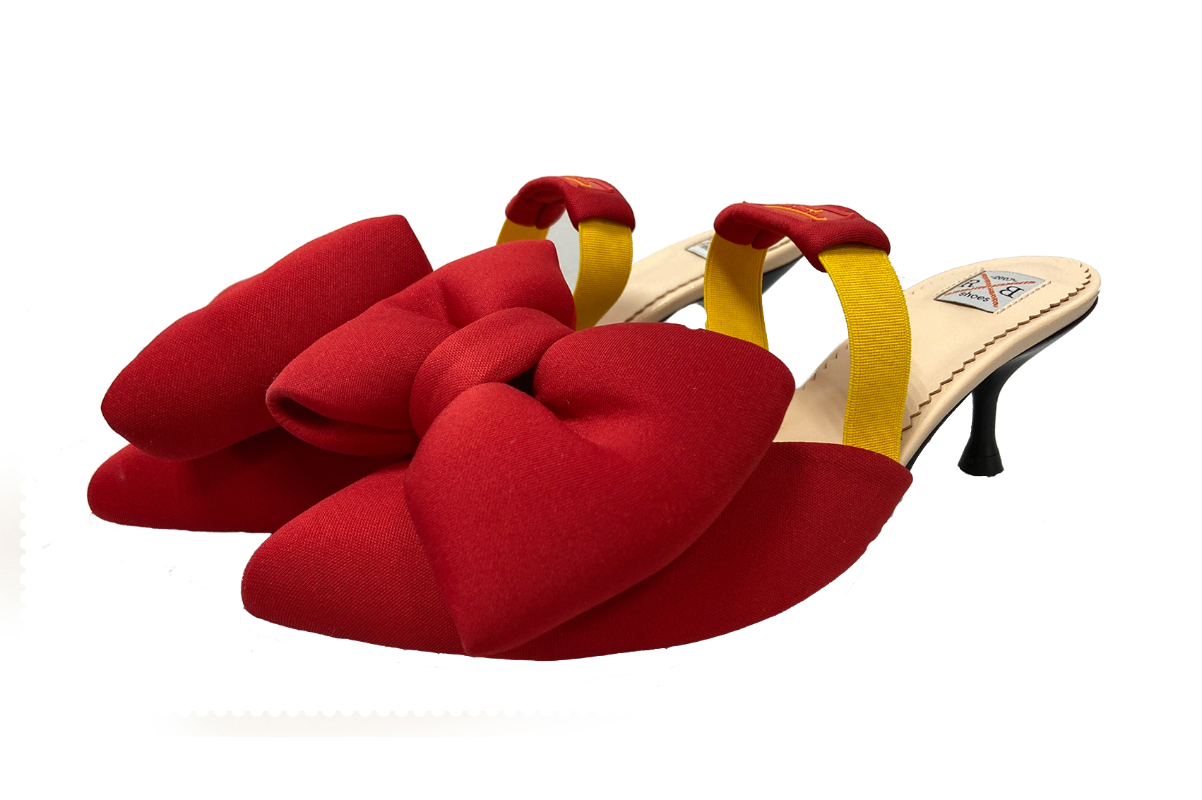 Мюли на каблучке красные "Ребекка" р.36