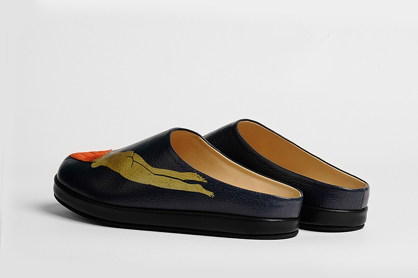 Женские клоги/тапочки из кожи «Цветок лотоса»