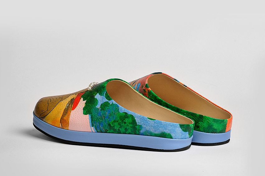 Женские клоги/тапочки из кожи «А, ты ревнуешь?»