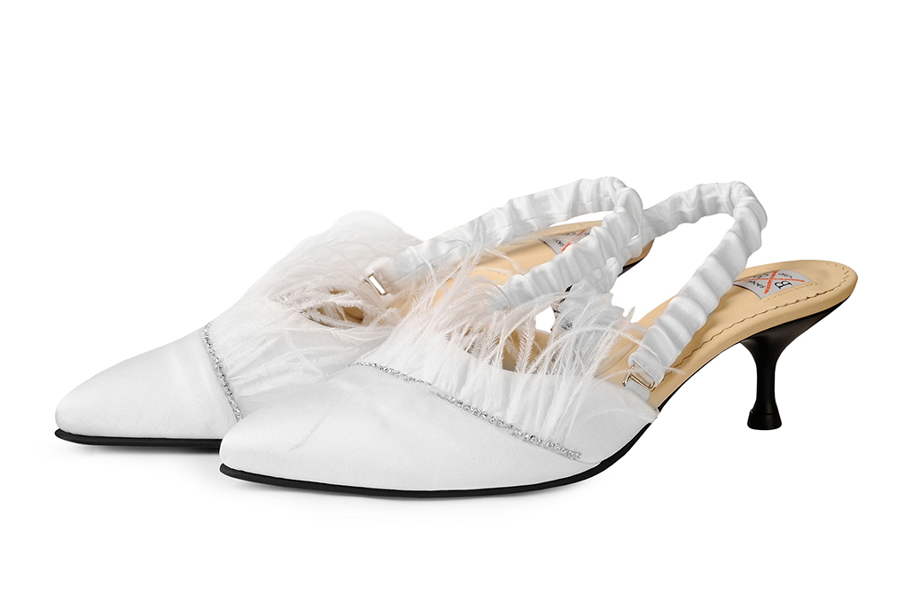 Мюли из шелка белые  "Всего секунда"