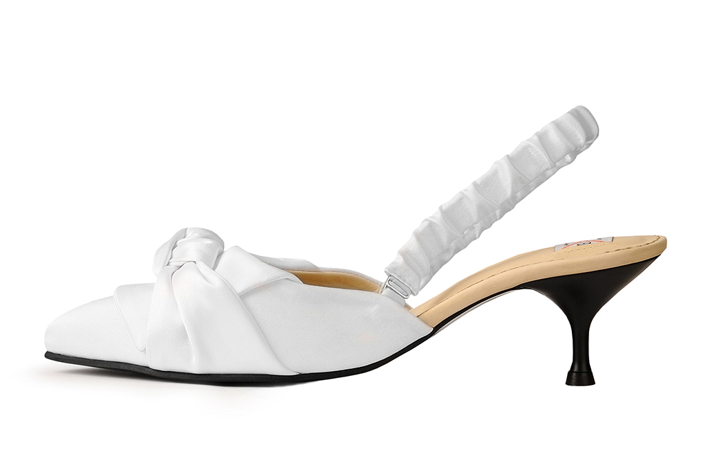 Мюли из шелка белые  "Моя жемчужинка"