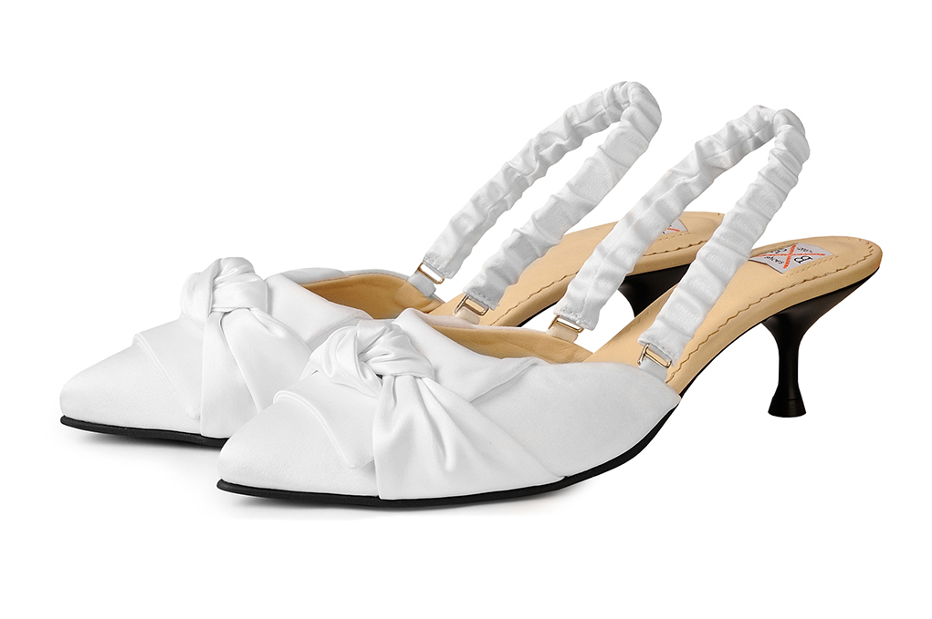 Мюли из шелка белые  "Моя жемчужинка"