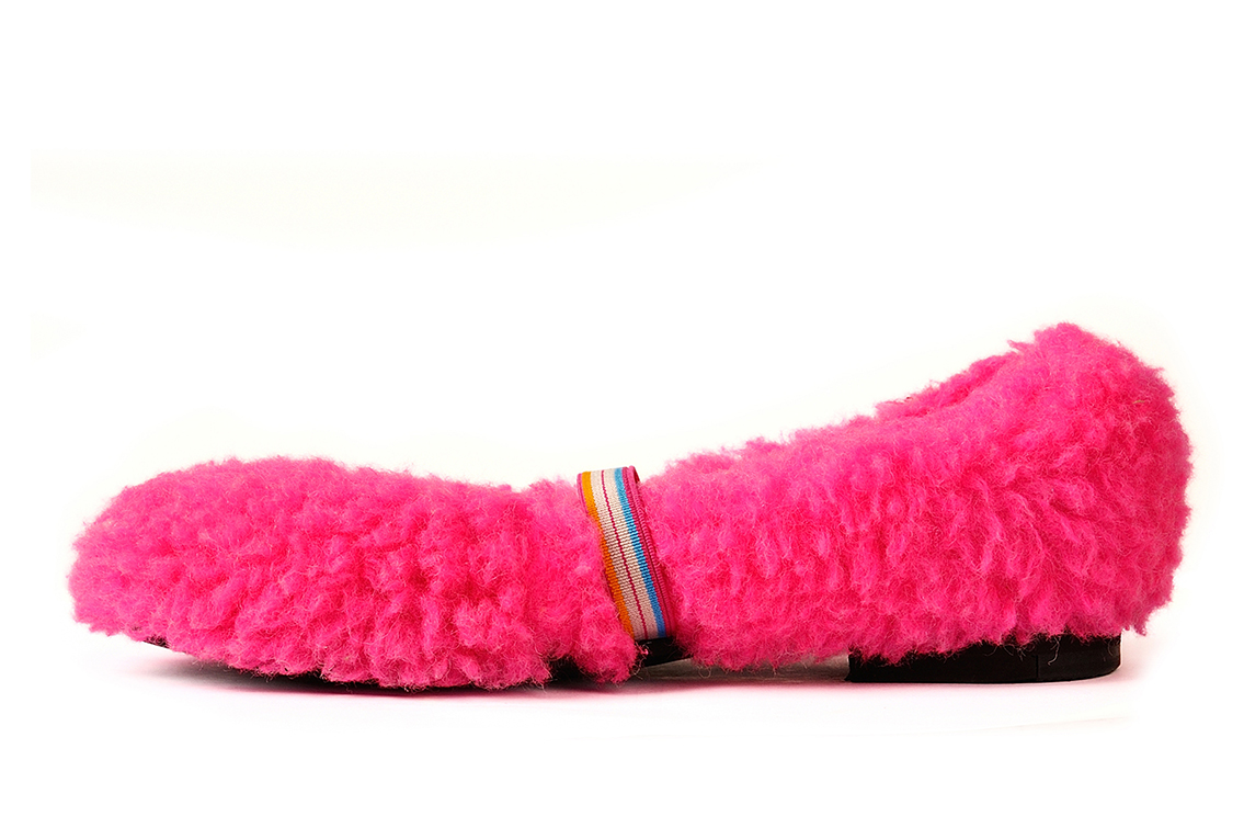 Детские меховые балетки с резиночкой р.33