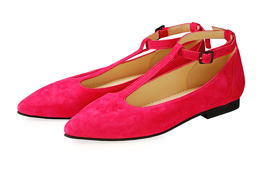 Балетки замшевые ярко розового цвета "Одиссея" р.36,40