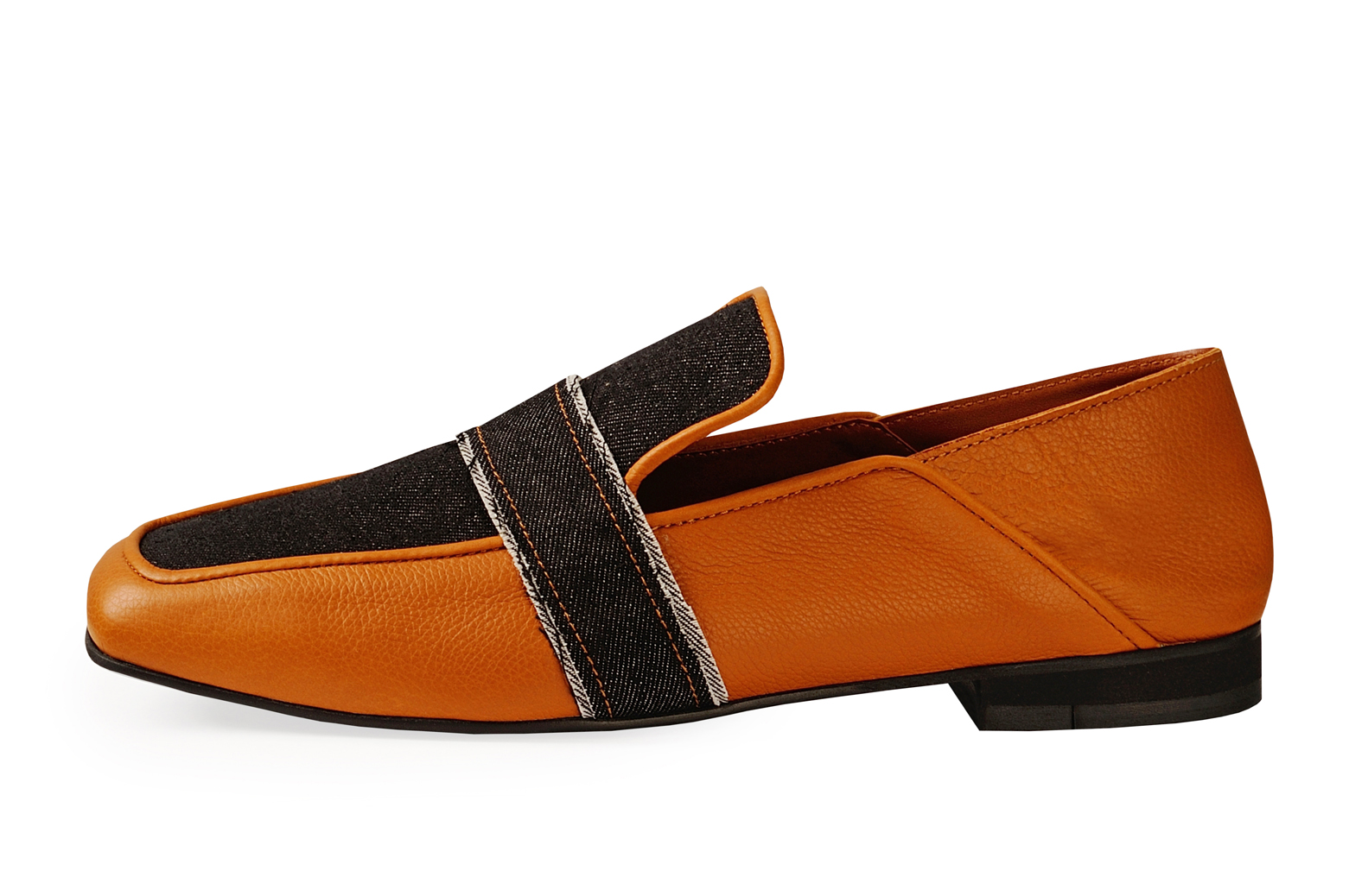 Слиперы женские джинсовые черные  "Bass"