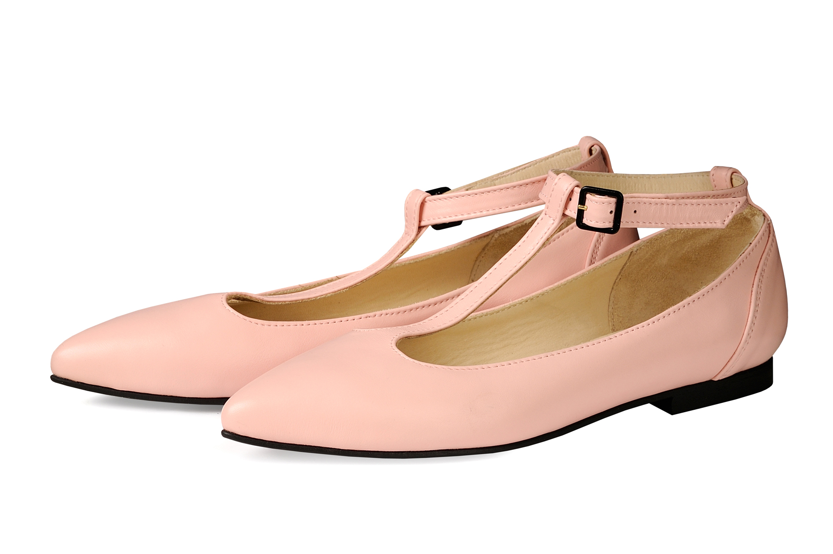 Балетки кожаные розового цвета  "Одиссея" р.36