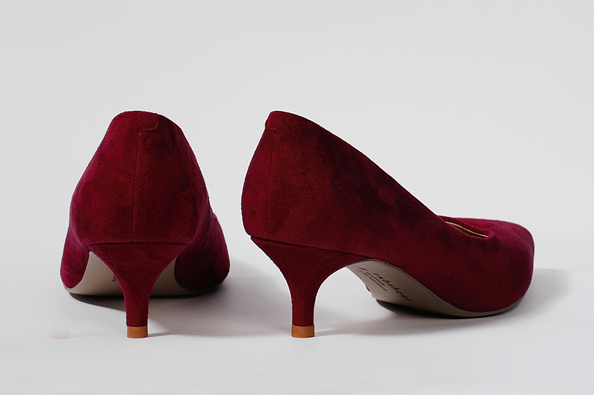 Туфли из замши бордовые "Мира"