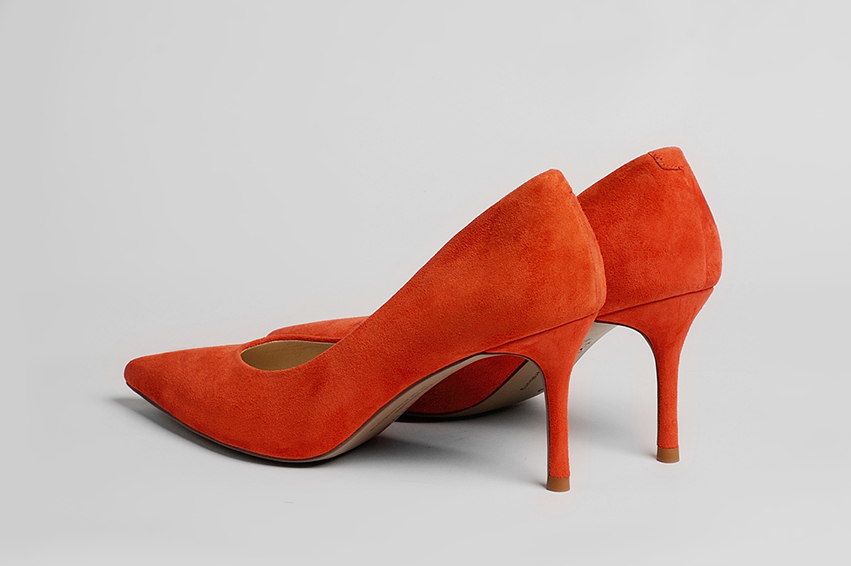 Туфли из замши кораловые "Rojer"