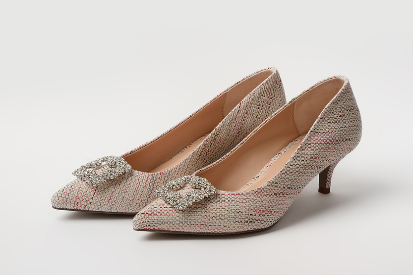 Туфли из твида розовые "Мира"