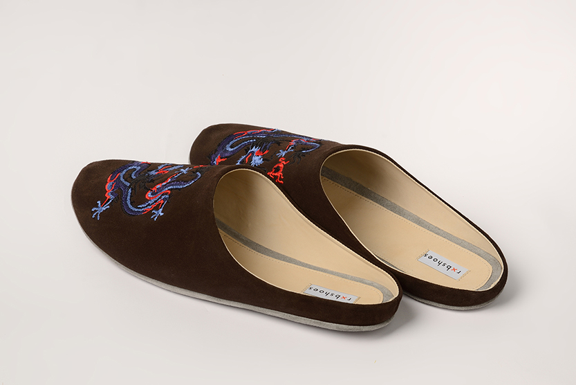 Мужские тапочки из замши  "Дракон"