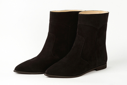 Полусапожки из замши черные "Лота"