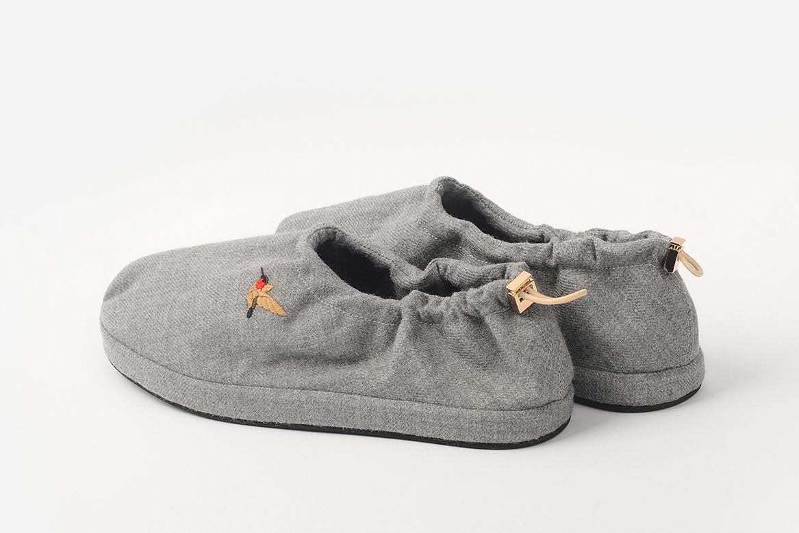 Слипоны из шерсти серые "Колибри"