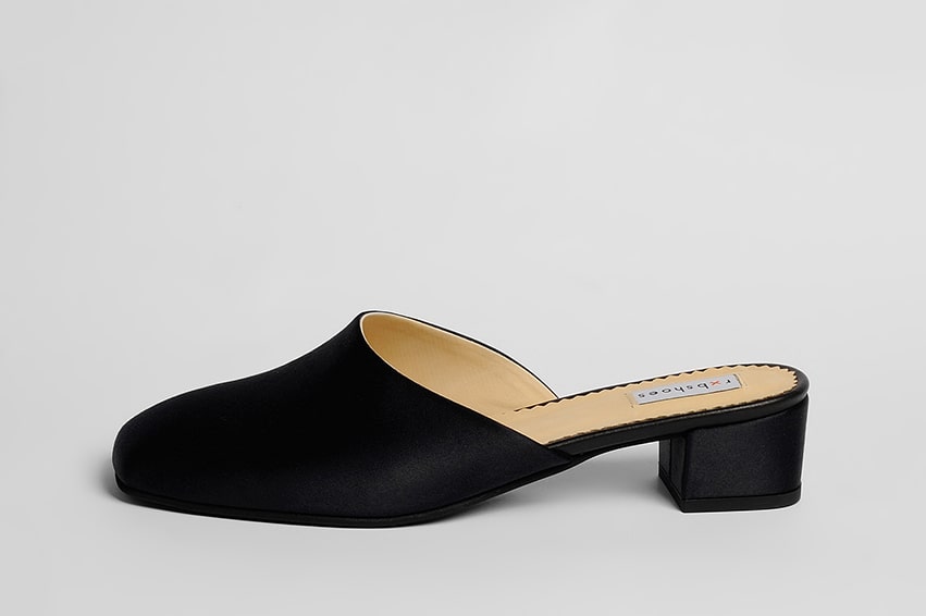 Мюли женские шелковые черные р.38