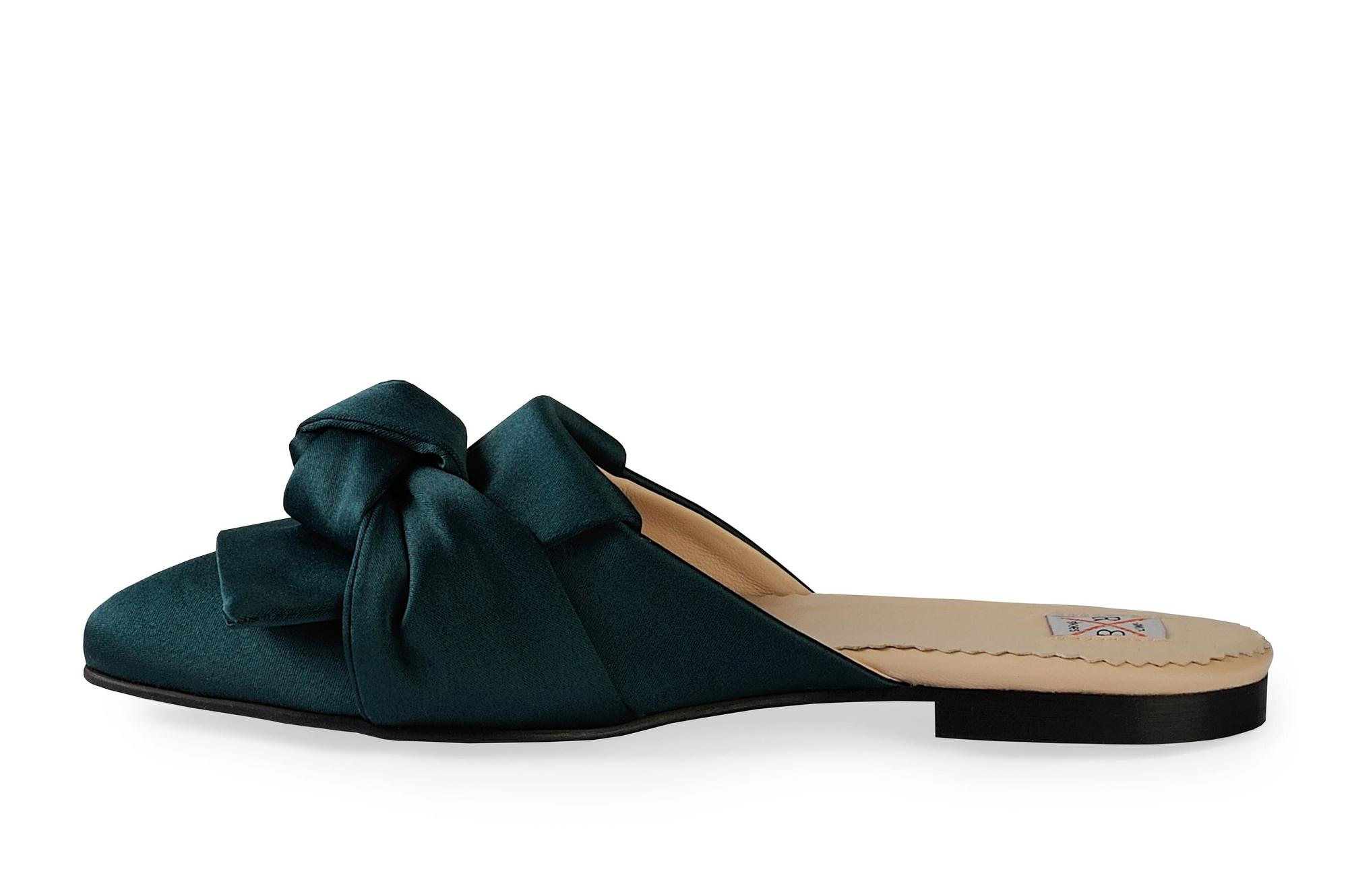 Мюли  из изумрудного шека «Эсмеральда» с узлом р, 36