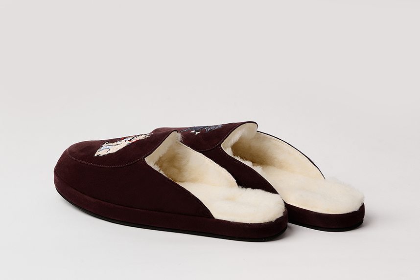 Женские клоги/тапочки "Собачки" с мехом