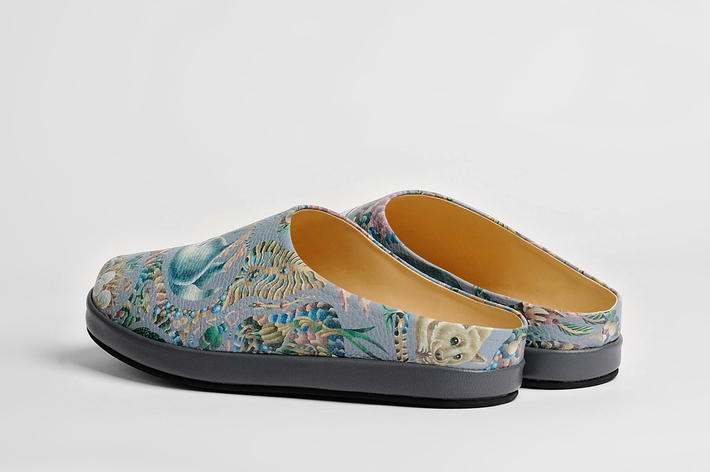 Мужские клоги/тапочки из кожи "Барсук"