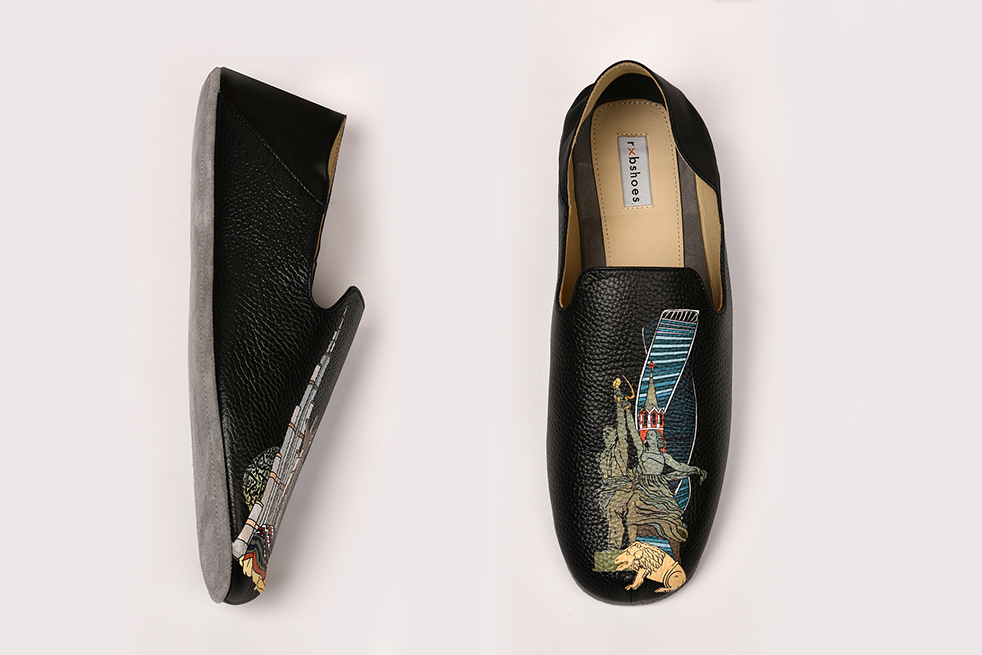 Мужские дорожные тапочки из кожи "Дубаи-Москва"