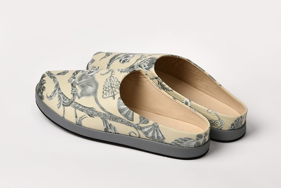 Мужские  клоги/тапочки из кожи "Волшебные Лемуры"