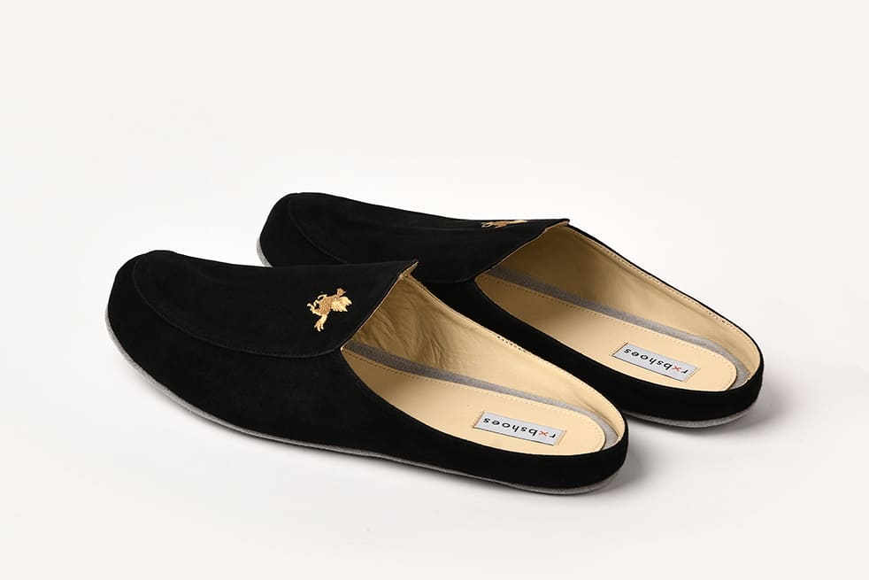 Мужские тапочки из замши черные "Пегас"