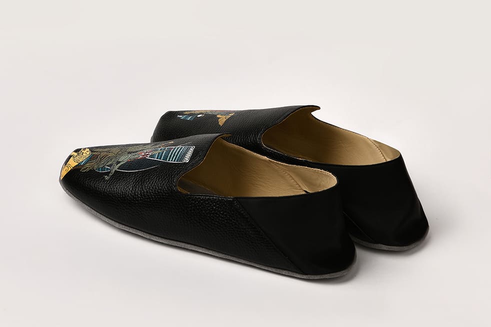 Женские дорожные тапочки из кожи "Москва-Петербург" Сити/Лахта