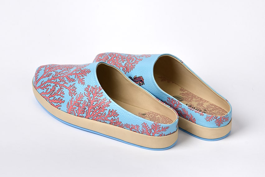 Женские клоги/тапочки из кожи "Морские"