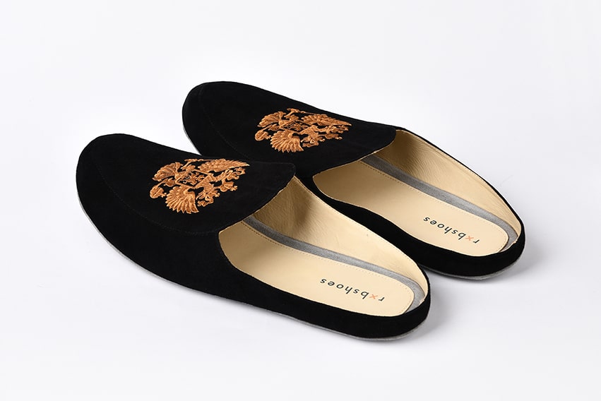 Мужские тапочки из замши "Герб"