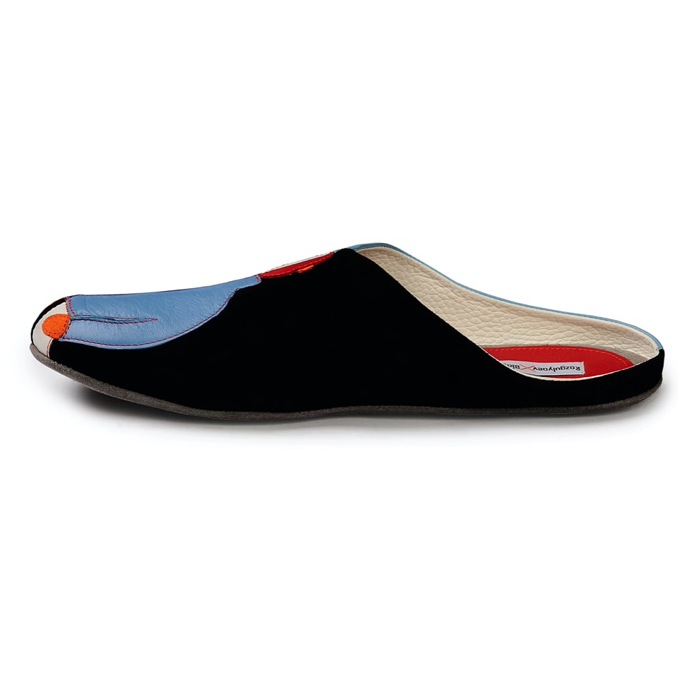 Мужские тапочки из кожи "Супрематизм"