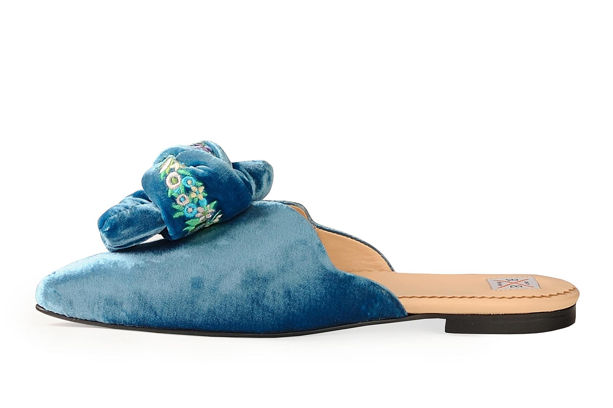 Мюли  бархатные «Серена» с бантом р.36