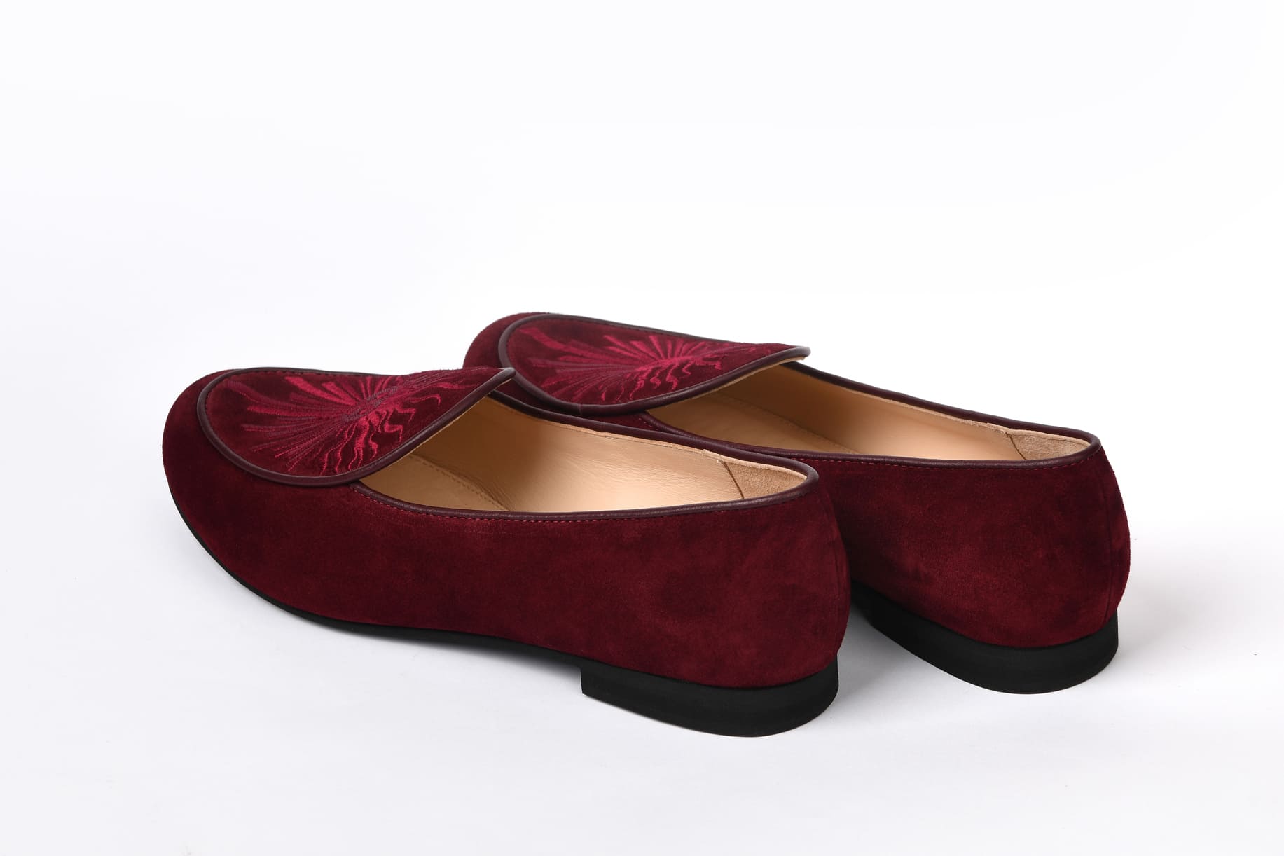 Слиперы женские из замши бордо