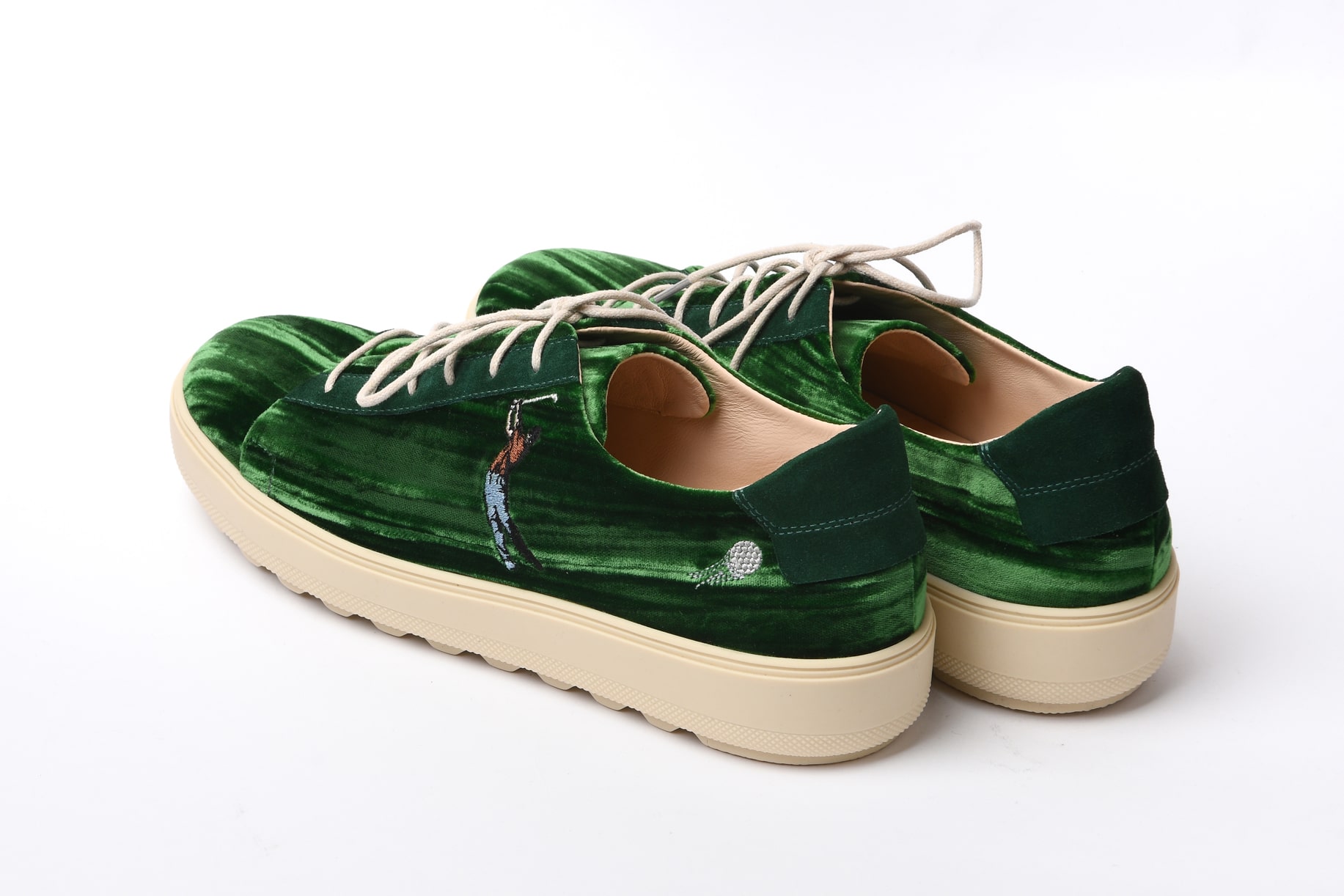 Кеды женские из изумрудного бархата