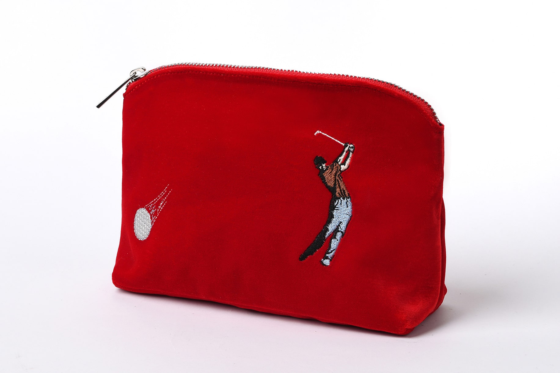 Косметичка гольфиста из красного бархата