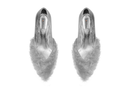 Туфли из голубого меха козлика | Haute Couture