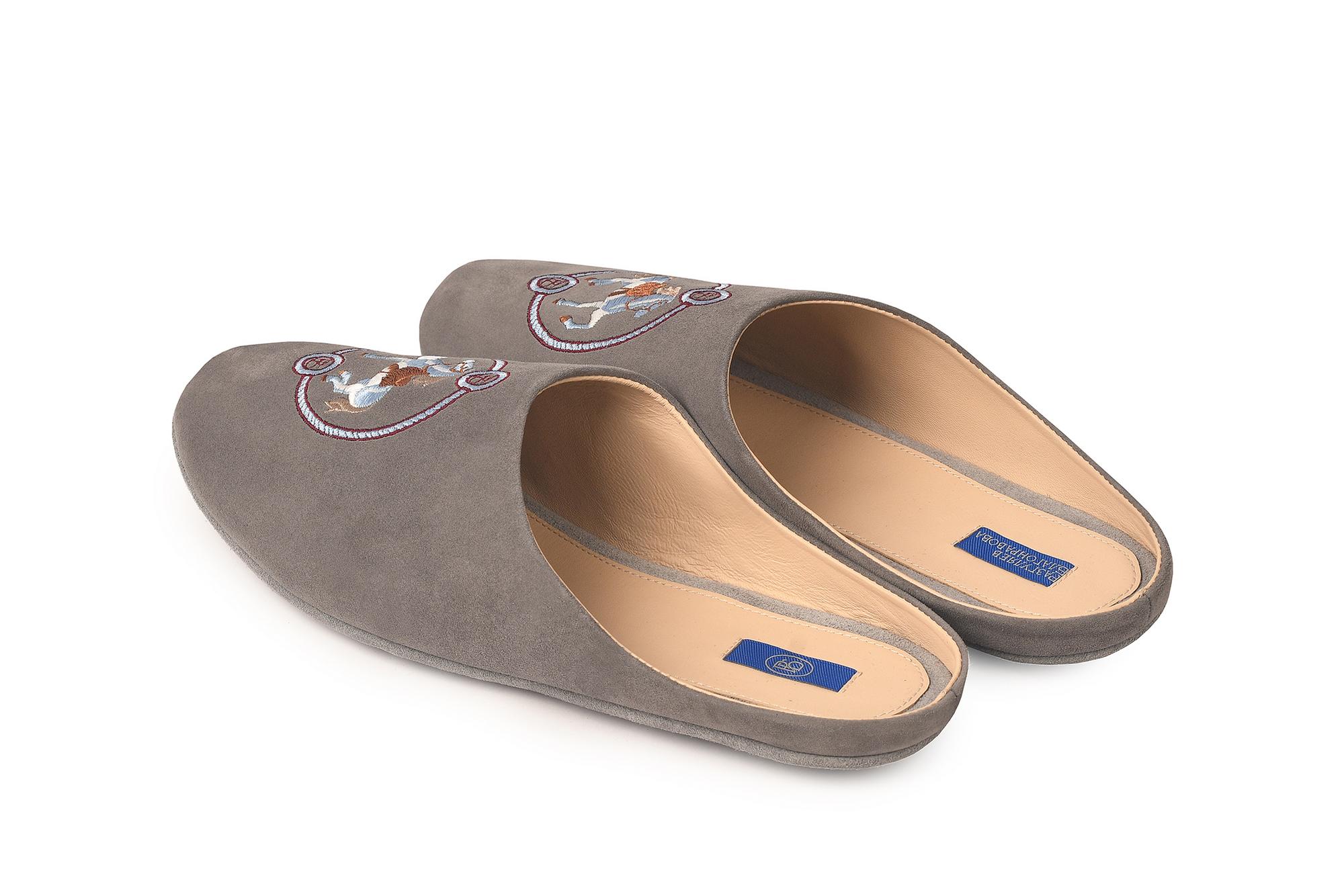 Мужские тапочки серые "Лошадка"