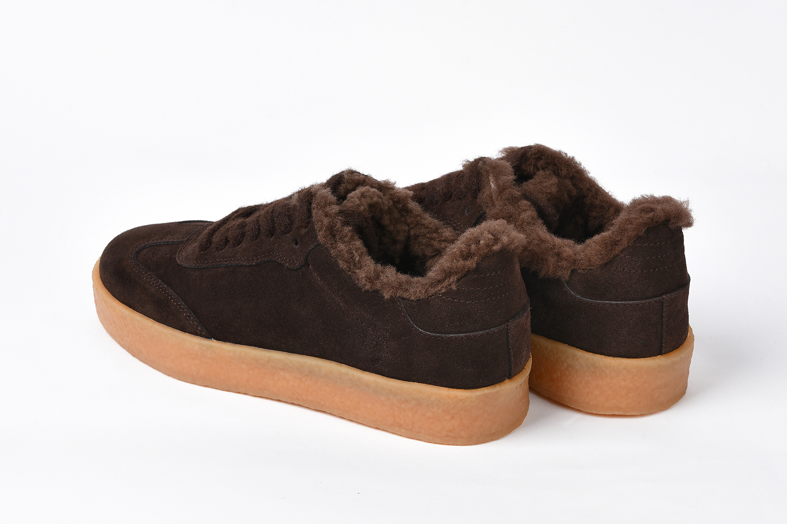 Зимние кеды из замши «Темный Шоколад»