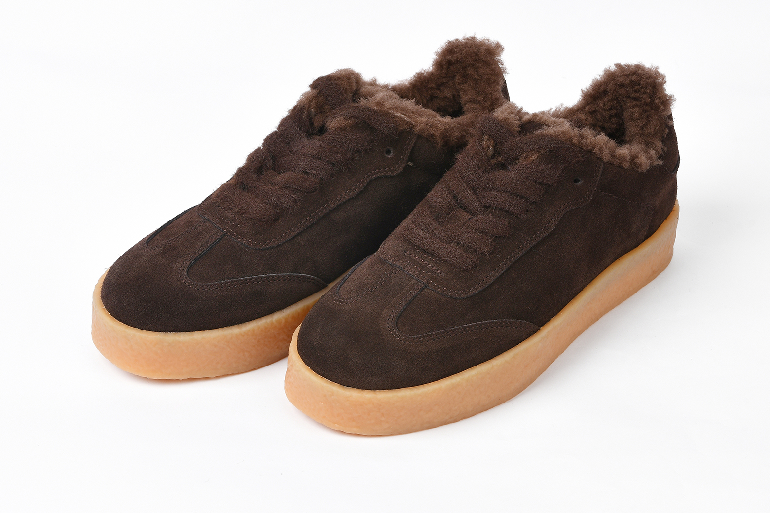 Зимние кеды из замши «Темный Шоколад»