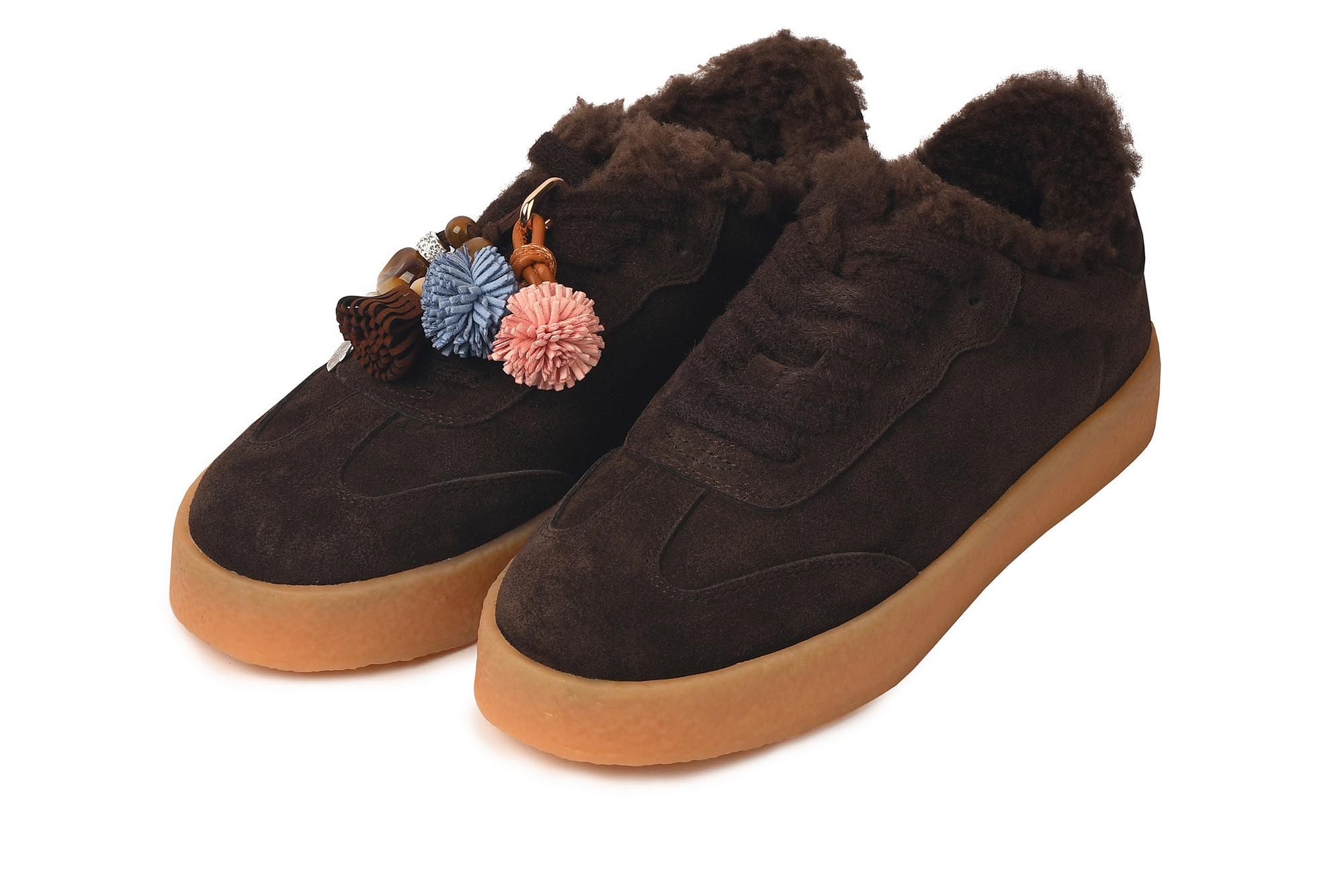 Зимние кеды из замши «Dark Chocolate Cozy»