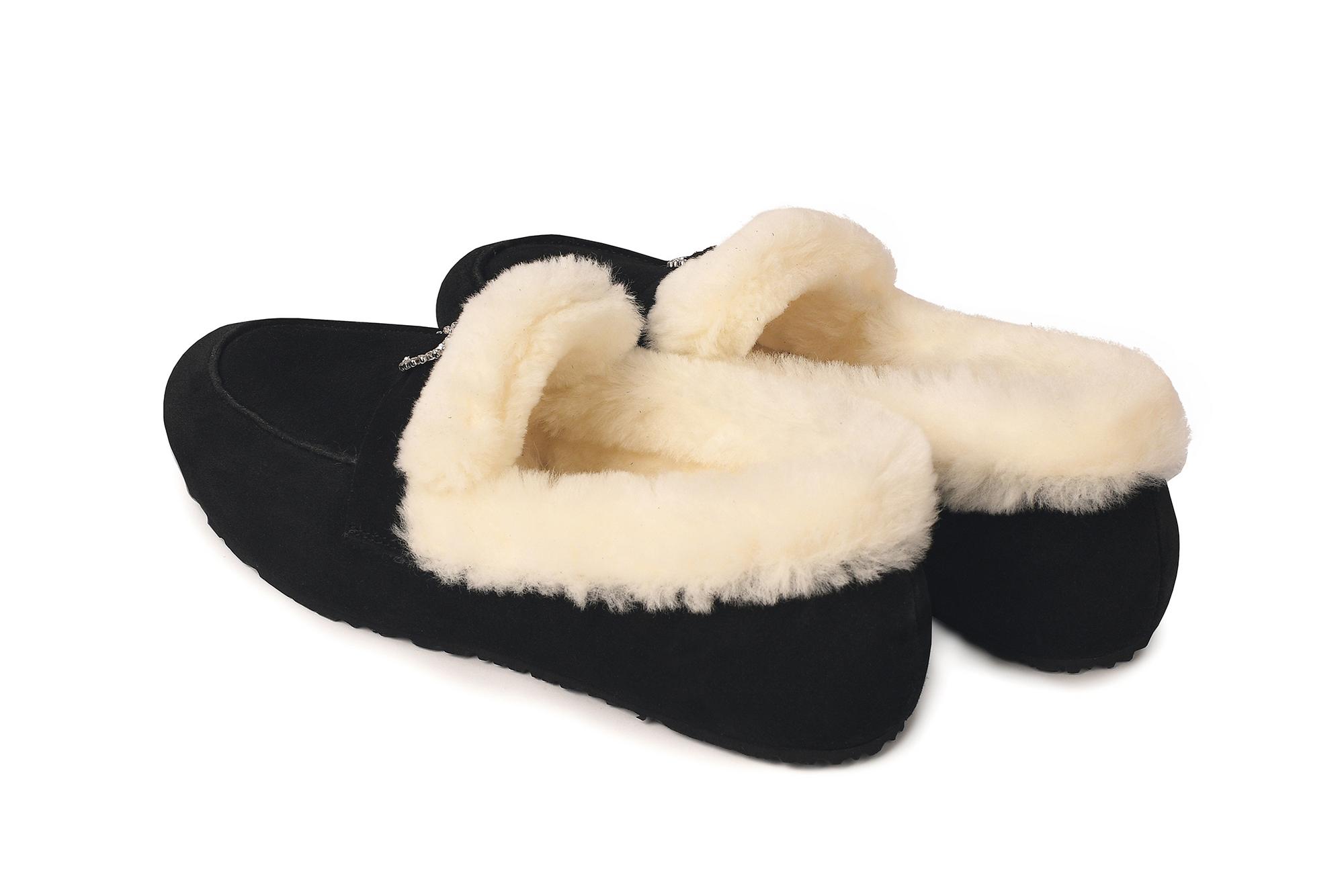 Зимние лоферы с мехом «Black Diamond»