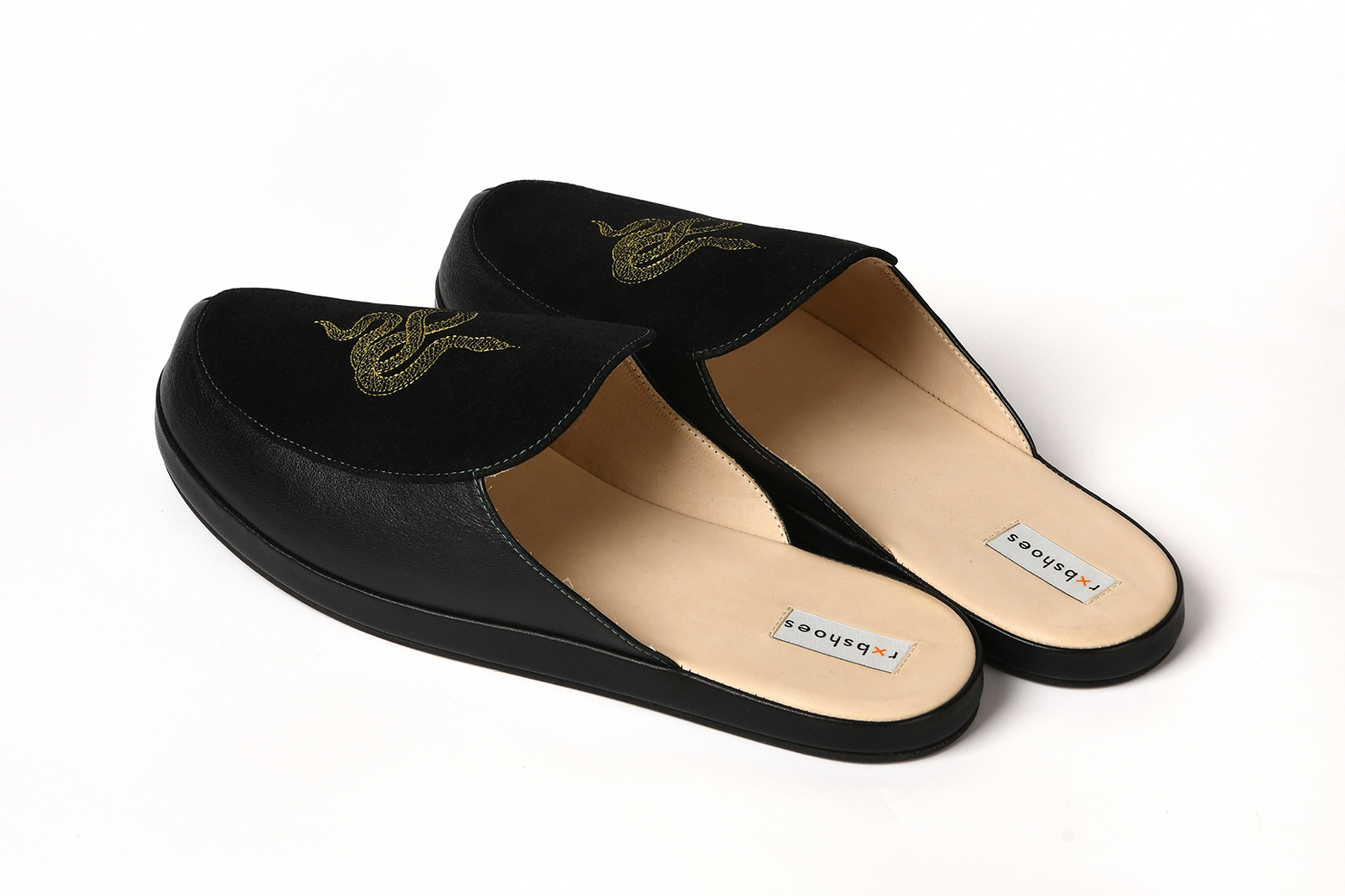 Мужские клоги/тапочки из кожи "Змея"