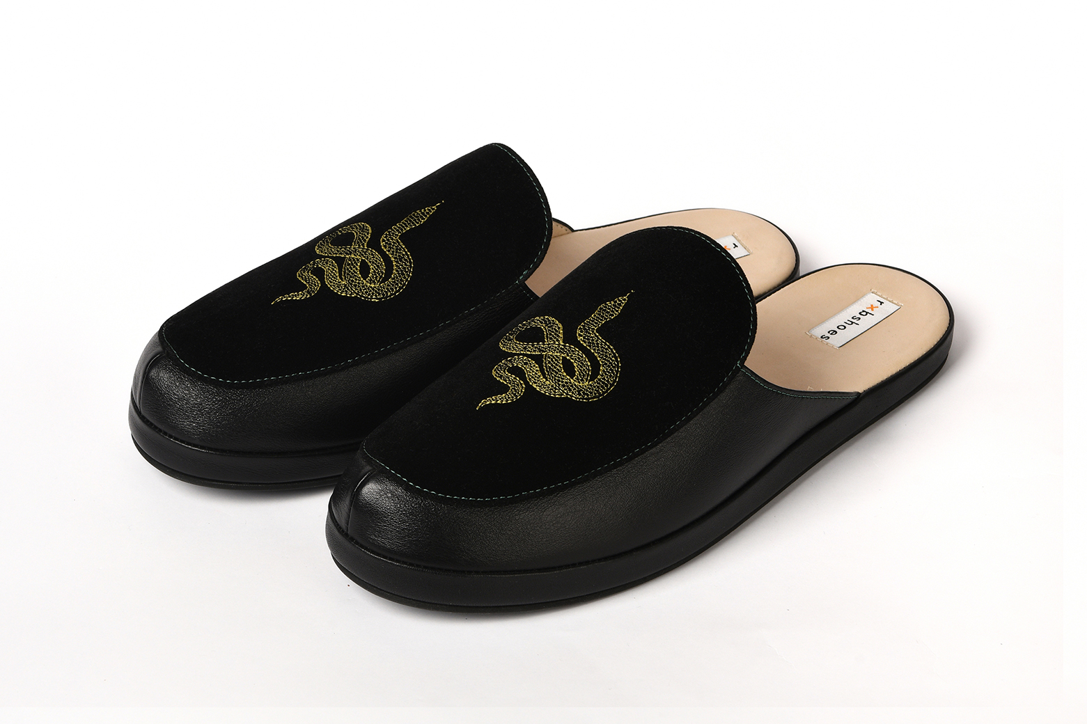 Мужские клоги/тапочки из кожи "Змея"