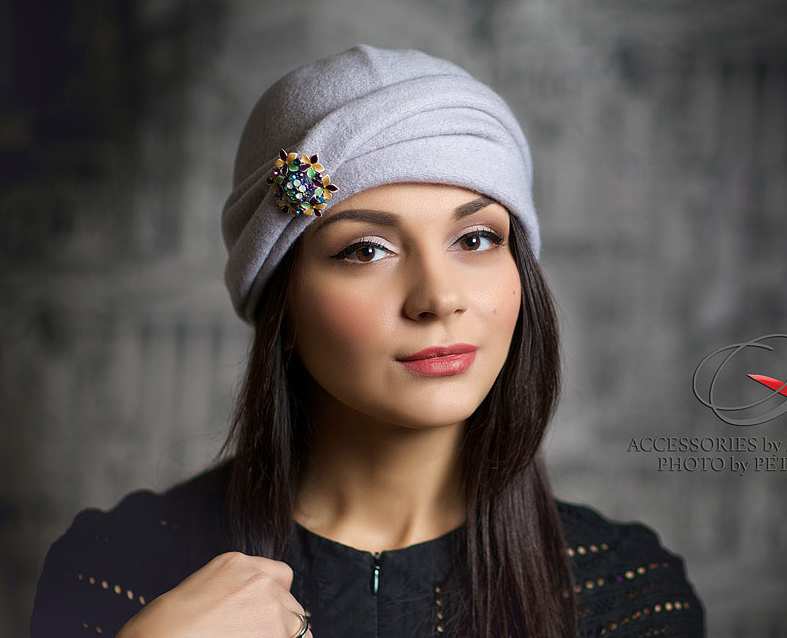 шапка, осенняя шапка, женская шапка, купить шапку, зимняя шапка, вечерняя шапка , шерсть, ручная работа, Анна Андриенко, шапка с цветком, шапка с украшением, красивая шапка, лиловая шапка