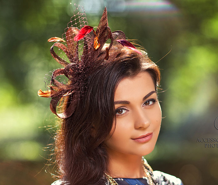 Вуалетка, вечерняя вуалетка, вуалетка с перьями, розовая вуалетка, вуалетка для скачек, Шляпка, женская шляпка, Анна Андриенко, ручная работа, шляпка для скачек, коричневая вуалетка, вечерняя шляпка, шляпка с перьями, шляпка с вуалью