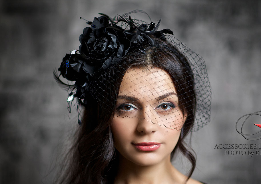 вечерняя шляпка, вуалетка, вечерняя вуалетка, вуалетка с цветами, вуалетка с перьями, розовая вуалетка, ручная работа, шелковые цветы, цветы в прическу, купить вуалетку, купить шляпку, Анна Андриенко, Anna Andrienko, millinery