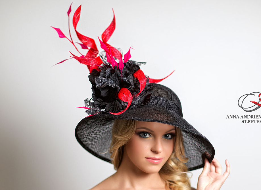 черный, фуксия, однотонный, шляпа, шляпа с полями, купить шляпу, купить летнюю шляпу, летняя шляпа, шляпа с большими полями, пляжная шляпа, вечерняя шляпа, шляпа для скачек, купить шляпу для скачек, коктельная шляпа, черная шляпа, синамей, шляпка из синамей, шляпа, дизайнерская шляпа, красивая шляпа, Анна Андриенко, Anna Andrienko, hat, hats, millinery,