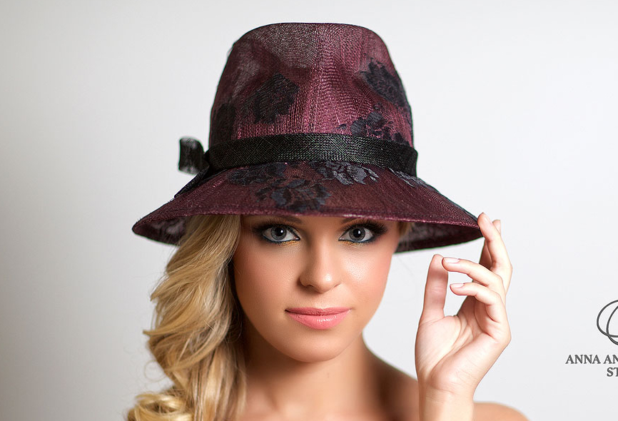 бордовый, шляпа, купить шляпу, женская шляпа, шляпа с полями, бордовая шляпа, соломенная шляпа, классическая шляпа, дизайнерская шляпа, летняя шляпа, стильная шляпа, модная шляпа, красивая шляпа, купить шляпу спб, купить шляпу москва, Анна Андриенко, кружево, Anna Andrienko, millinery, milliner , hat , hats, черное кружево