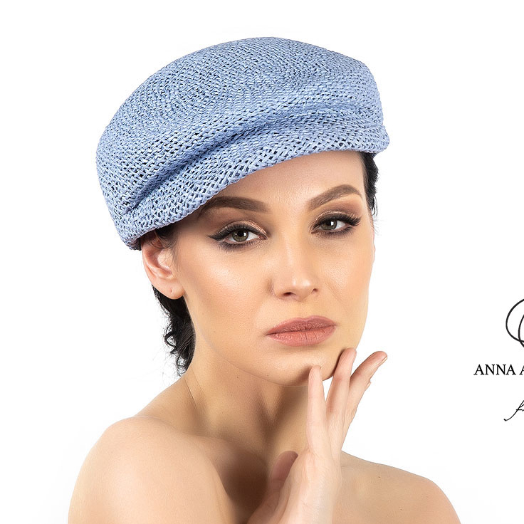 Женская летняя кепка голубая, купить шляпку в Москве, головные уборы Анна Андриенко