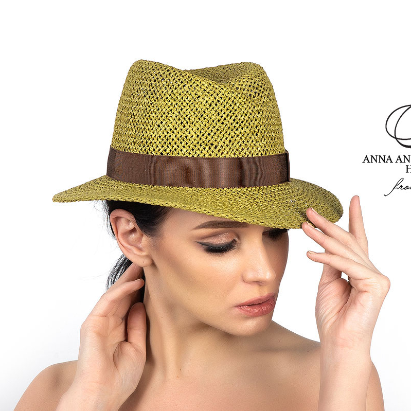 Летняя женская шляпа  зеленая купить в Москве, шляпки Анна Андриенко СПб